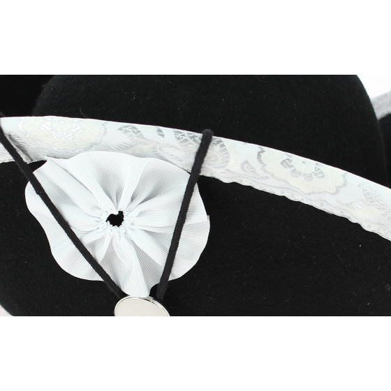 Revolution Tricorn with Silver Border Black Felt Revolution Tricorn with Silver Border Black Felt