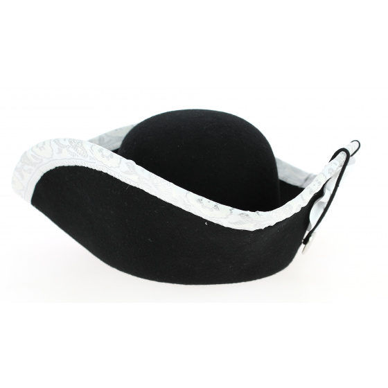 Revolution Tricorn with Silver Border Black Felt Revolution Tricorn with Silver Border Black Felt