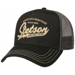 Casquette Baseball Trucker Racing Team Coton Noire- Stetson