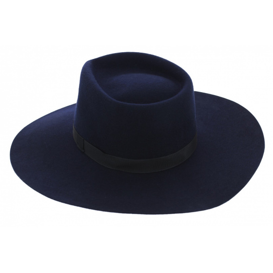 Chapeau Harlem Feutre Laine Bleu Marine- Traclet