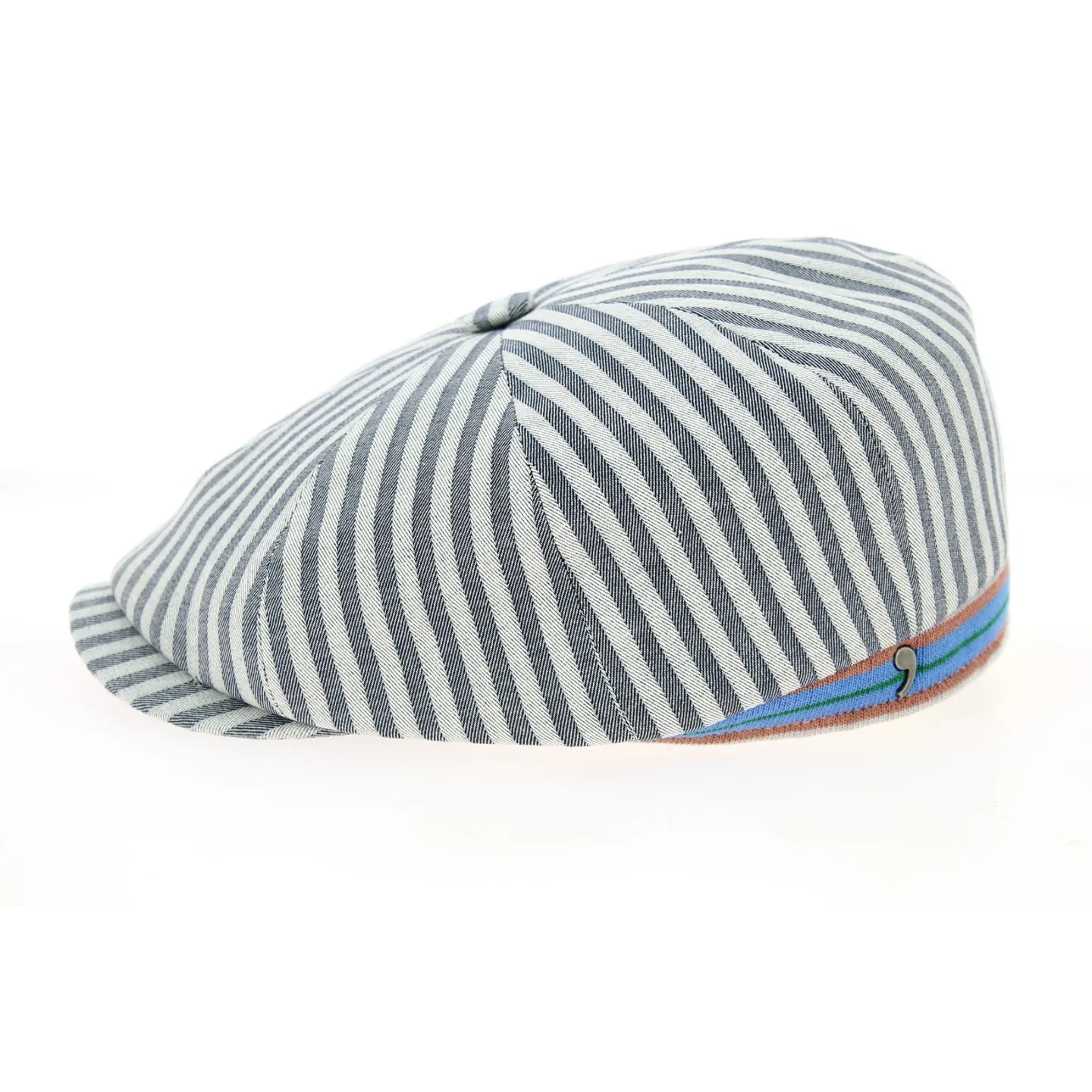 Casquette Hatteras Forli avec Rayures Bleues Coton- Traclet Reference : 10155 | Chapellerie Traclet