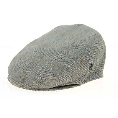 Casquette Plate Ekeren à Carreaux Grise Lin- City Sport  Reference : 10157 | Chapellerie Traclet