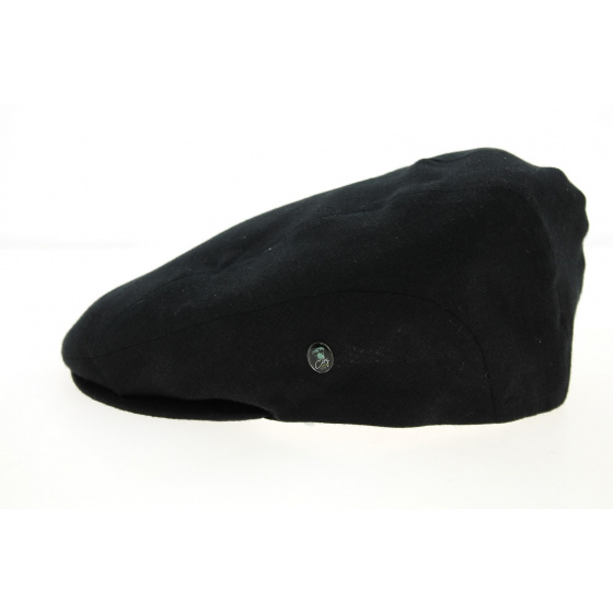 Black Linen Geel Flat Cap - City Sport Black Linen Geel Flat Cap - City Sport