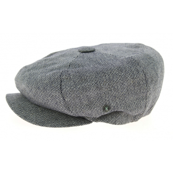 Casquette Irlandaise Lierre à Chevrons Bleue Soie- City Sport