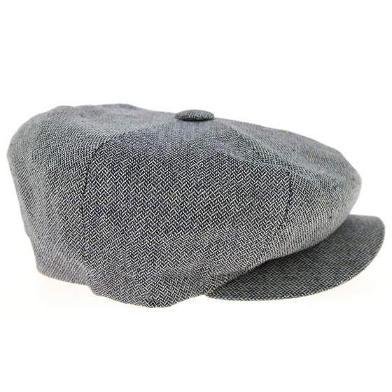 Blue Silk Herringbone Irish Ivy Cap - City Sport Blue Silk Herringbone Irish Ivy Cap - City Sport