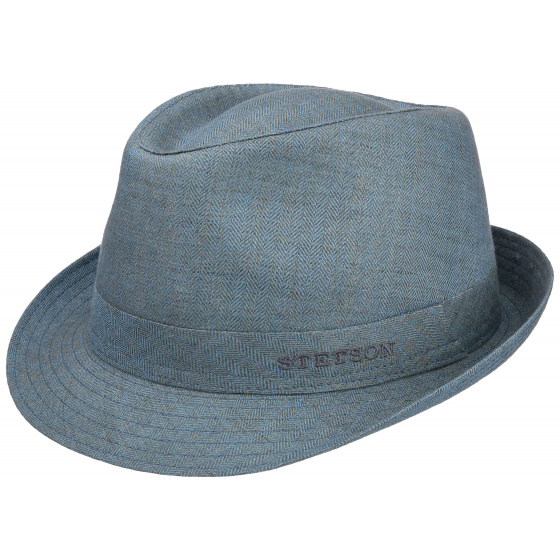 Blue Linen Trilby Hat - Stetson Reference : 10168 | Chapellerie Traclet
