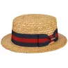 Canotier Paille Naturelle Ruban Rouge & Bleu Marine- Stetson Reference : 10172 | Chapellerie Traclet