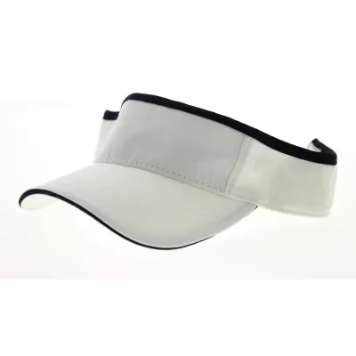 White & Navy Cotton Visor - Traclet Reference: 10174 | Traclet Hat Shop