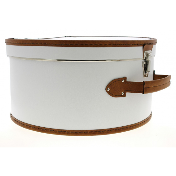 White & Brown Hat Box - Traclet White & Brown Hat Box - Traclet