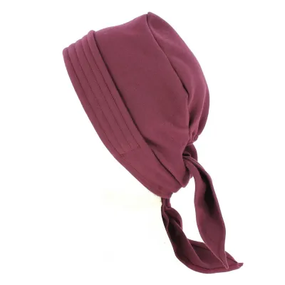 Turban Foulard Chimiothérapie Coton Prune- Traclet  Reference : 10183 | Chapellerie Traclet