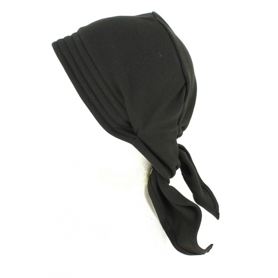 Chemotherapy Turban Scarf Cotton Black - Traclet