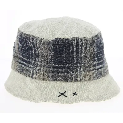 Chapeau Cloche Lin Beige & Bleu Marine- Traclet Reference : 10188 | Chapellerie Traclet