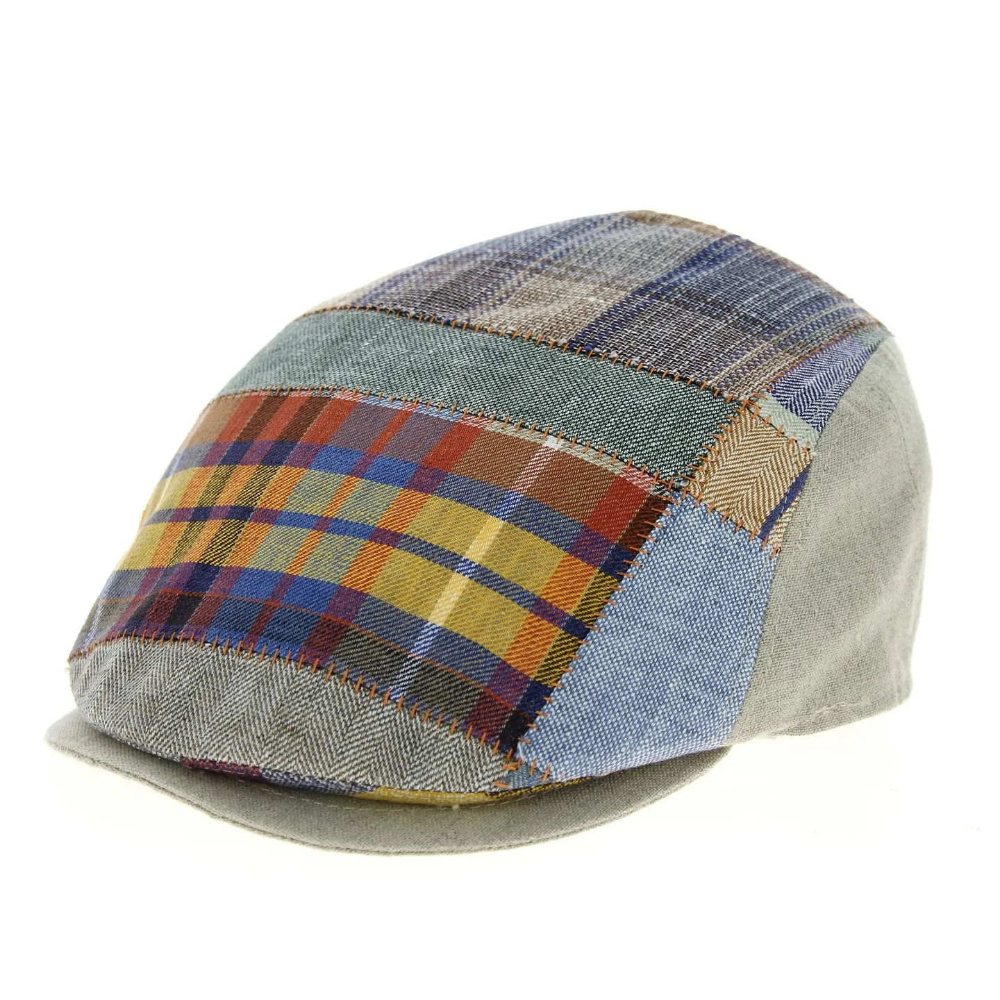Domiti Rounded Patchwork Linen Cap - Mtm Reference: 10189 | Traclet Hat Shop