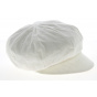 Elorine Off-White Linen Newsboy Cap - Mtm