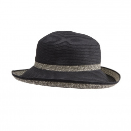 Very Chic Black & Ivory Women's Breton Hat - Emthunzini Hats