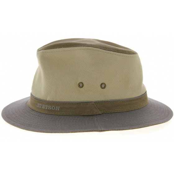 Chapeau Traveller Safari Coton Gris & Beige- Stetson