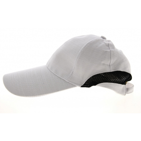 Cody Long Visor Cotton Cap in White - Traclet Cody Long Visor Cotton Cap in White - Traclet