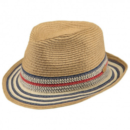 Child Trilby Hare Straw Hat Natural Paper- Barts