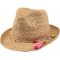 Trilby Hat Amethyst Straw Natural Paper Hat - Barts