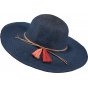 Alecan Navy Paper Straw Capeline - Barts