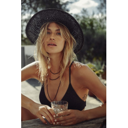 Traveller Hat Arday Straw Paper Black Paper Hat - Barts