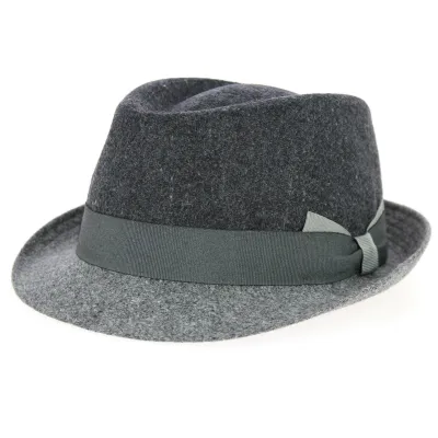 Chapeau Trilby Cabbia Laine Gris Foncé- Traclet