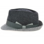 Dark Gray Wool Cabbia Trilby Hat - Traclet