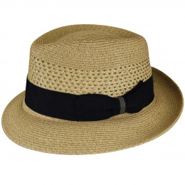 Bailey Wilshire Beige Straw Trilby Hat