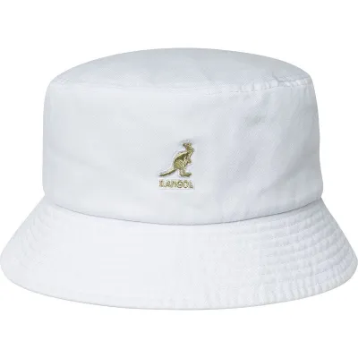 White Cotton Washed Bucket Hat - Kangol Traclet Navy Blue Green Reference: 7452 | Traclet Hat Shop