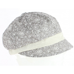 Newsboy Summer Daisy Cap Linen & Cotton Beige - Traclet