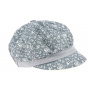 Summer Newsboy Cap Marguerite Linen & Cotton Sky Blue - Traclet