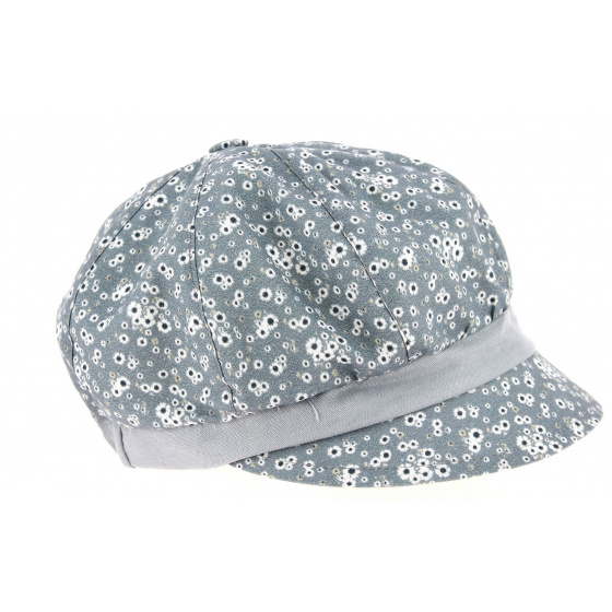 Summer Newsboy Cap Marguerite Linen & Cotton Sky Blue - Traclet Summer Newsboy Cap Marguerite Linen & Cotton Sky Blue - Traclet