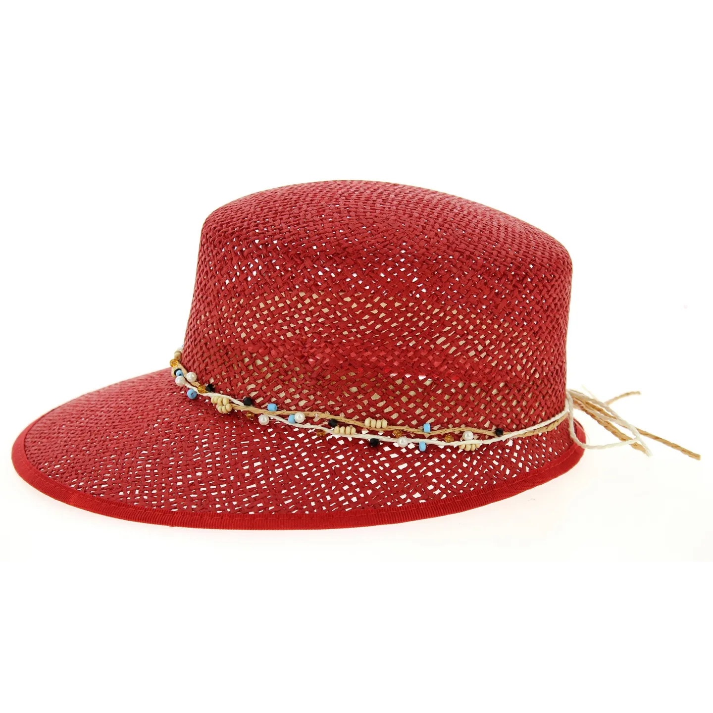 Casquette Gioconda Paille Papier Rouge - Traclet Reference : 6937 | Chapellerie Traclet