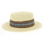 Azteca Beige Paper Straw Boater Hat - Traclet