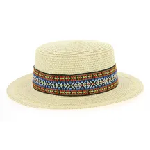 Chapeau Canotier Azteca Paille Papier Beige- Traclet Reference : 10332 | Chapellerie Traclet