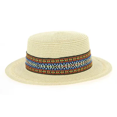 Azteca Beige Paper Straw Boater Hat - Traclet Reference: 10332 | Traclet Hat Shop