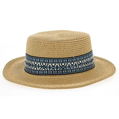 Tobacco Paper Straw Azteca Boater Hat - Traclet Reference: 10333 | Traclet Hat Shop