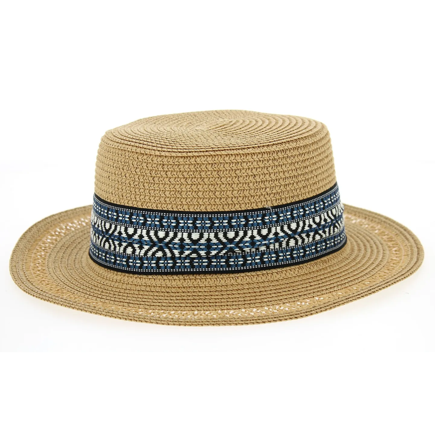 Chapeau Canotier Azteca Paille Papier Tabac- Traclet Reference : 10333 | Chapellerie Traclet