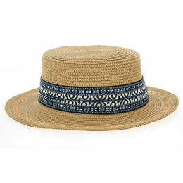 Tobacco Paper Straw Azteca Boater Hat - Traclet