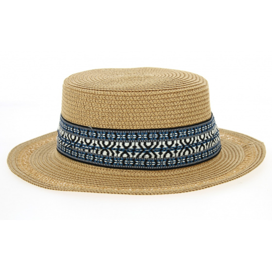 Tobacco Paper Straw Azteca Boater Hat - Traclet