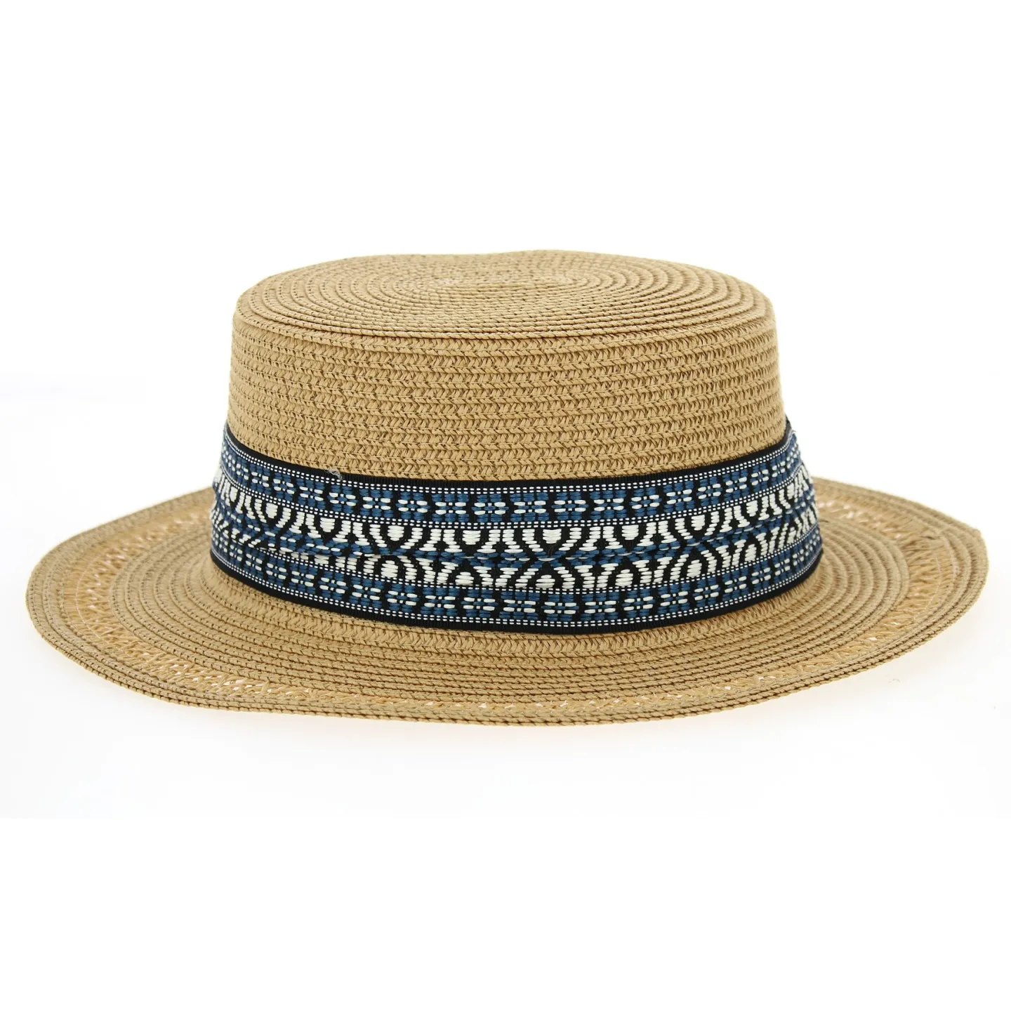Chapeau Canotier Azteca Paille Papier Tabac- Traclet Reference : 10333 | Chapellerie Traclet