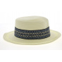 Ivory Paper Straw Azteca Boater Hat - Traclet
