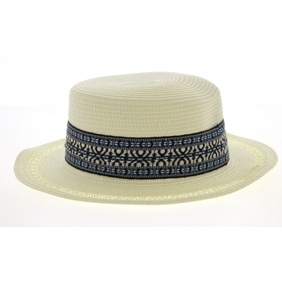 Chapeau Canotier Azteca Paille Papier Ivoire- Traclet Chapeau Canotier Azteca Paille Papier Ivoire- Traclet