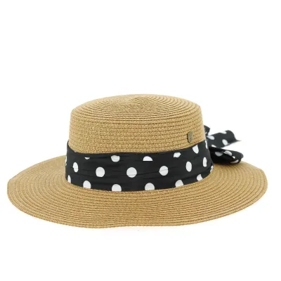 Chapeau Capeline Guama Paille Papier Camel- Traclet Reference : 10335 | Chapellerie Traclet