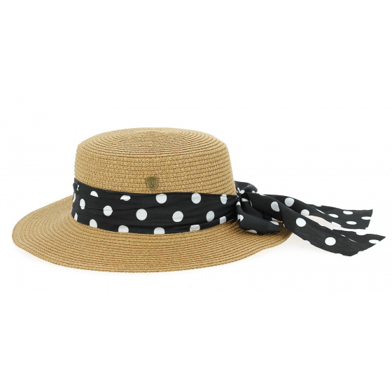 Guama Wide Brim Paper Straw Hat Camel - Traclet