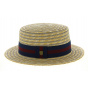 Jibacoa Straw & Striped Cotton Boater Hat- Traclet