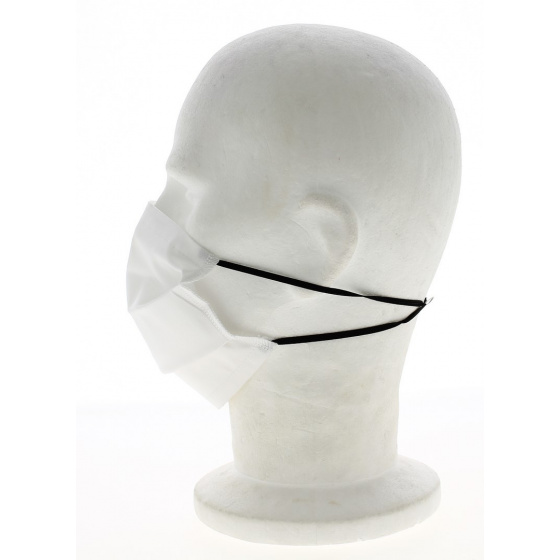 Masque Barrière Lavable Blanc avec Barrette Nasale Masque Barrière Lavable Blanc avec Barrette Nasale