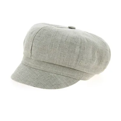 Jansper Linen Newsboy Cap Faded Beige - Crambes Reference: 5437 | Traclet Hat Shop