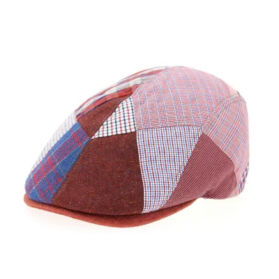 Red Linen Meys Flat Cap - Traclet Reference: 10351 | Traclet Hat Shop