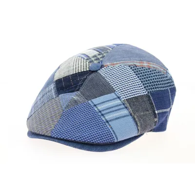 6-Panel Jean Patchwork Linen Cap - Traclet Reference: 10352 | Chapellerie Traclet